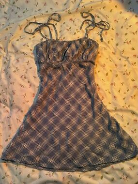 Hollister Blue Plaid Mini Dress Size XS